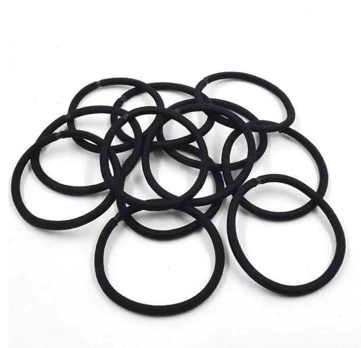 100Pcs Black Elastic Hair Bands Ponytail Holder Head Rope Ties Hats Hair Styling Kids Girl Accessories Scrunchie 100Pcs Black Elastic Hair Bands Ponytail Holder Head Rope Ties Hats Hair Styling Kids Girl Accessories Scrunchie